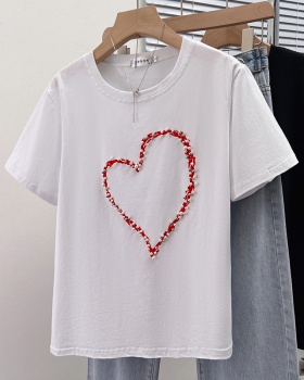 Heart Korean style tops short sleeve T-shirt for women