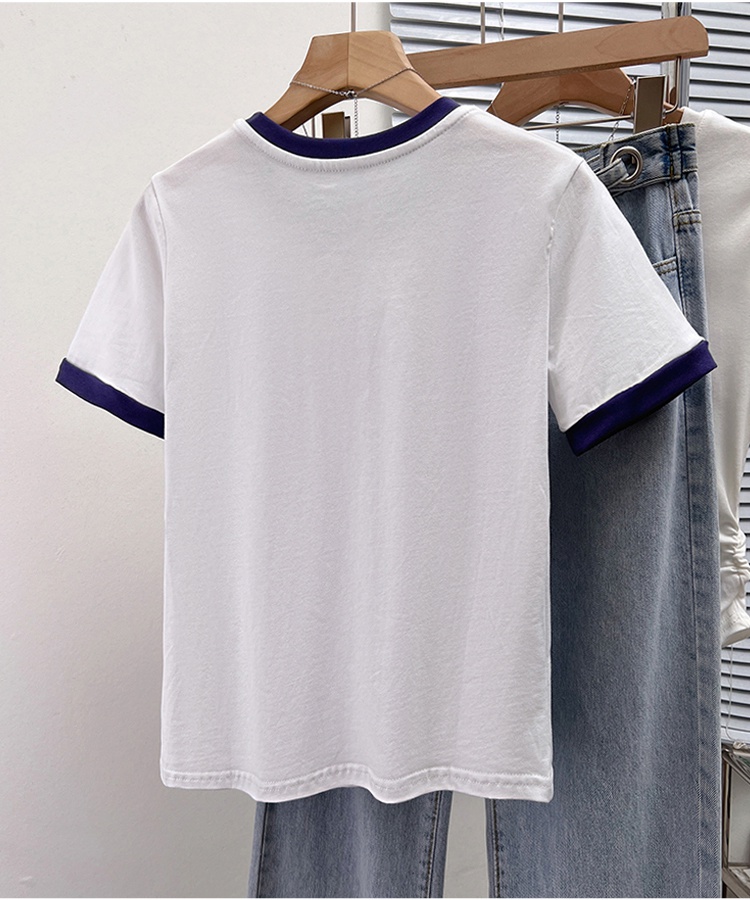All-match summer T-shirt short sleeve Western style tops for women