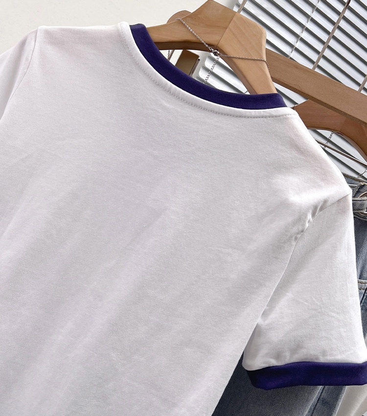 All-match summer T-shirt short sleeve Western style tops for women