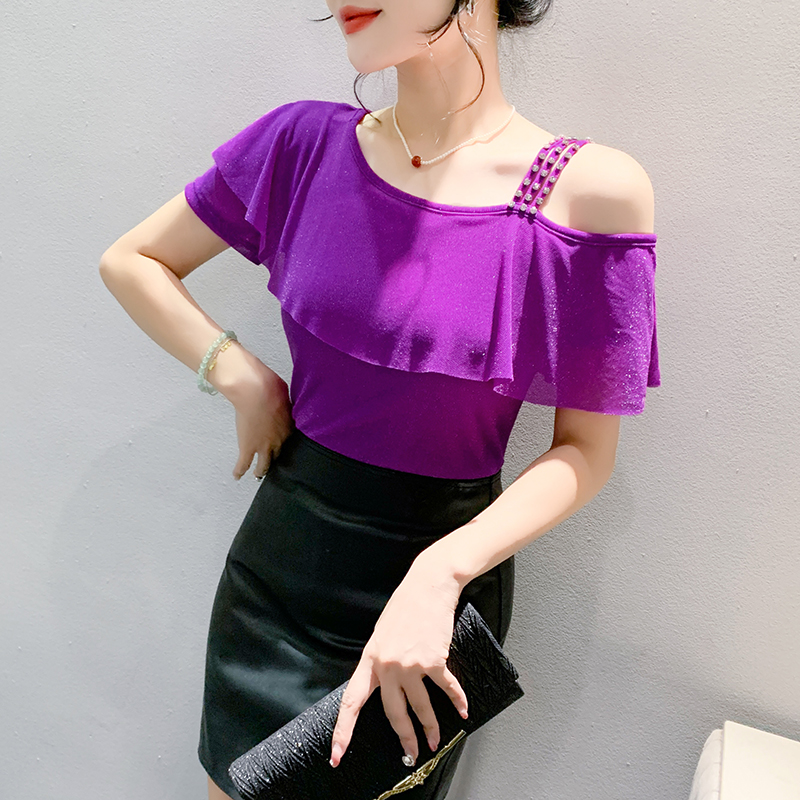 Western style gauze short sleeve T-shirt for women