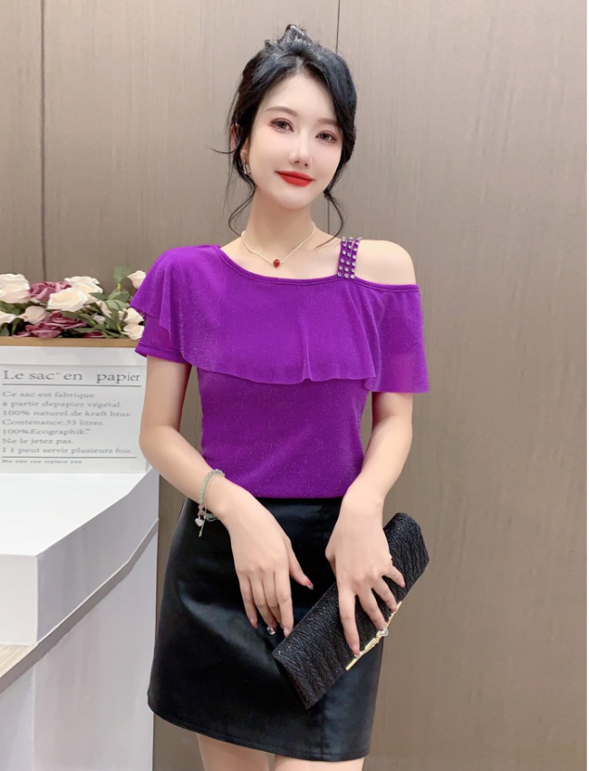 Western style gauze short sleeve T-shirt for women