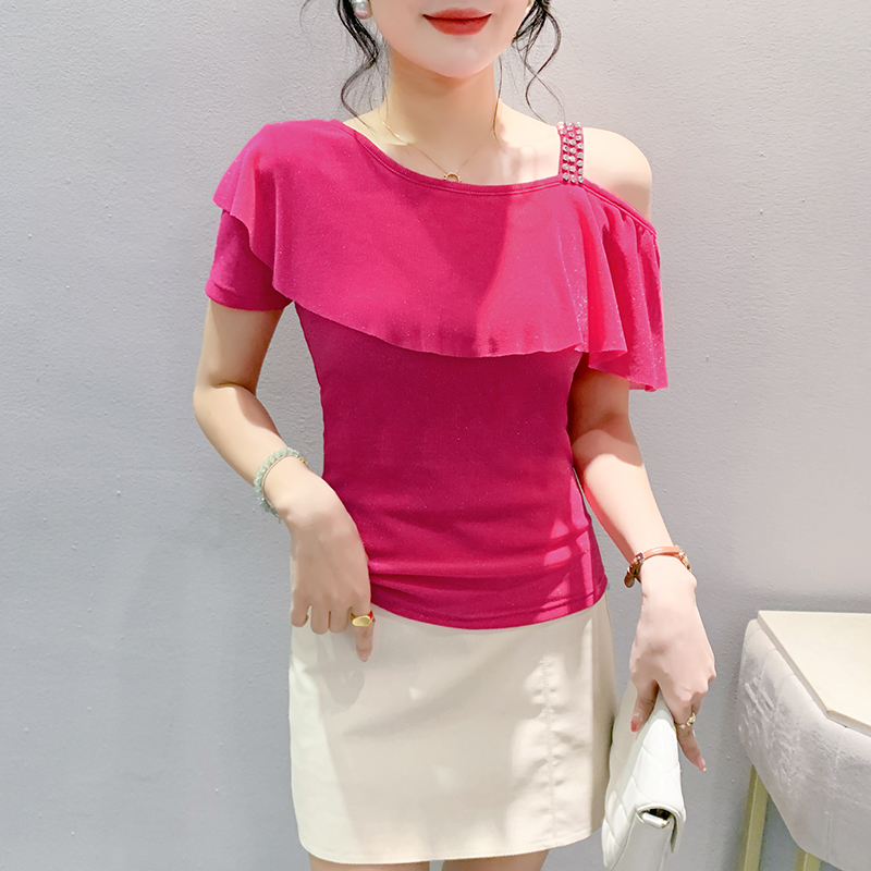 Western style gauze short sleeve T-shirt for women