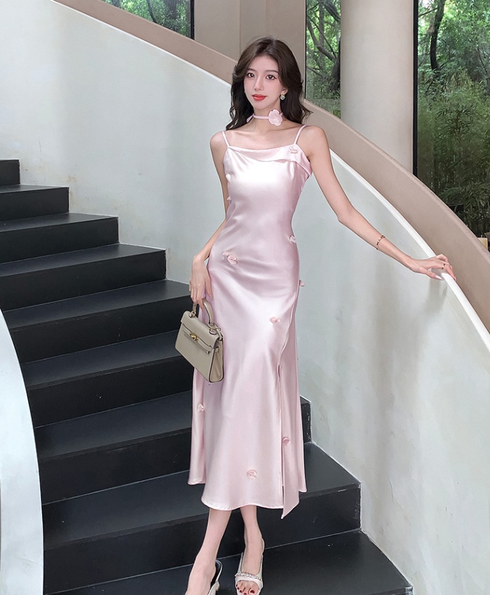 Sling France style long dress slim formal dress for women