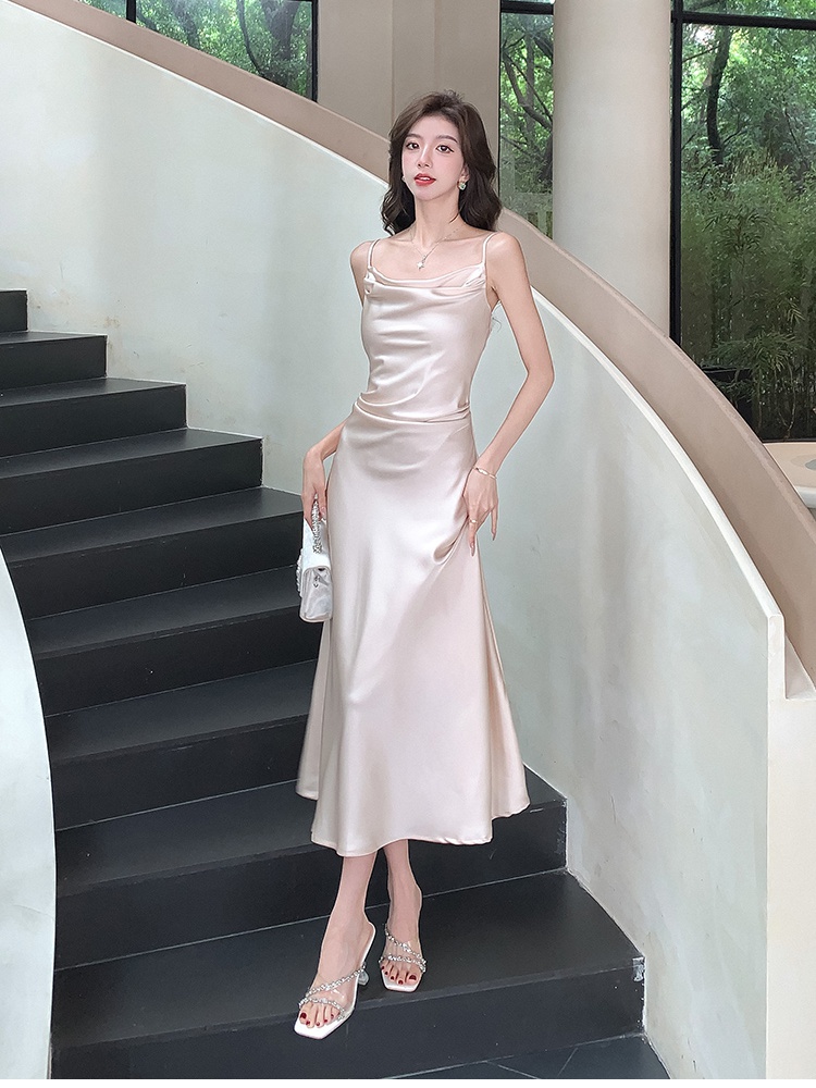 Summer bandage enticement dress sleeveless sling long dress