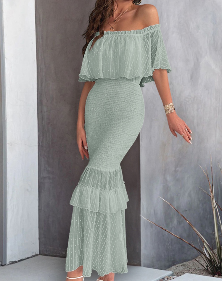 High waist European style elegant temperament dress for women