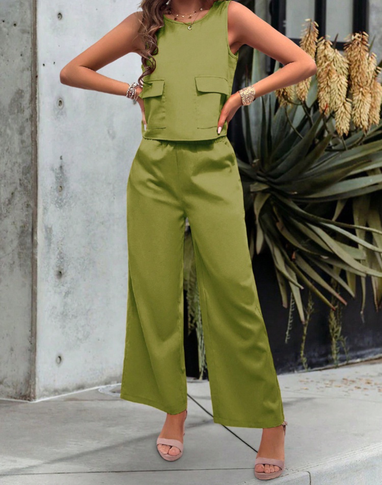 Pure long pants European style tops a set for women