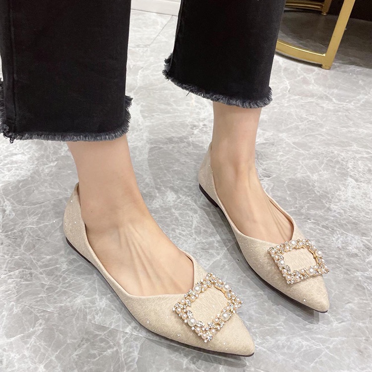 Metal buckles lazy shoes pointed shoes for women