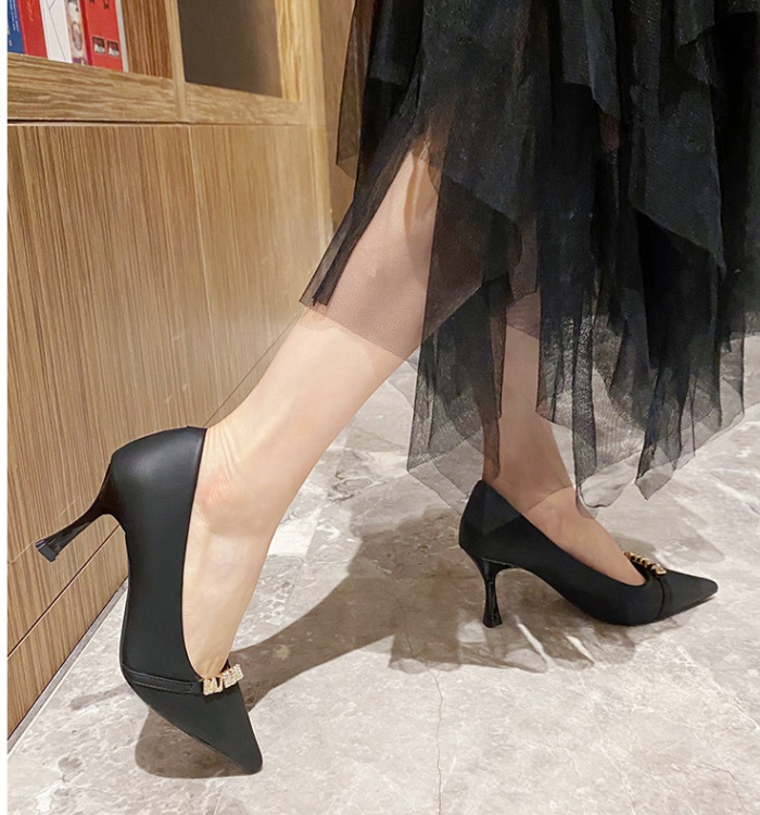 Spring fine-root shoes low high-heeled shoes for women