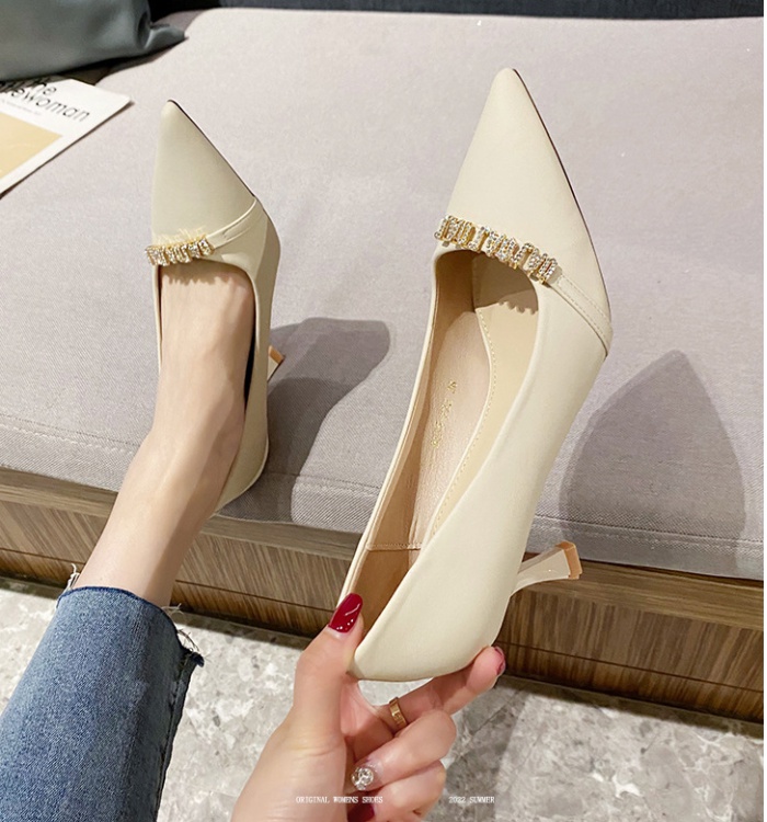 Spring fine-root shoes low high-heeled shoes for women