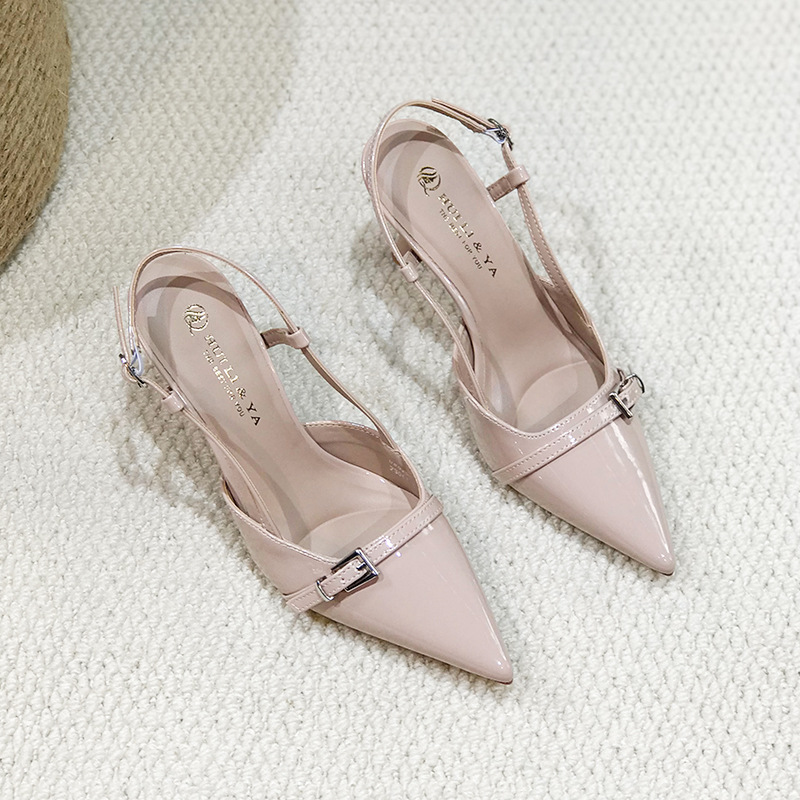 Temperament pointed shoes nude color sandals