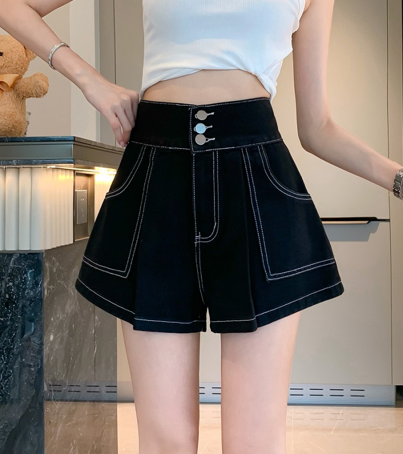 Wide leg high waist all-match summer Korean style short jeans
