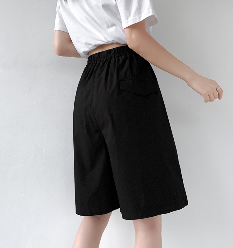 Tight waist pure shorts loose summer wide leg pants