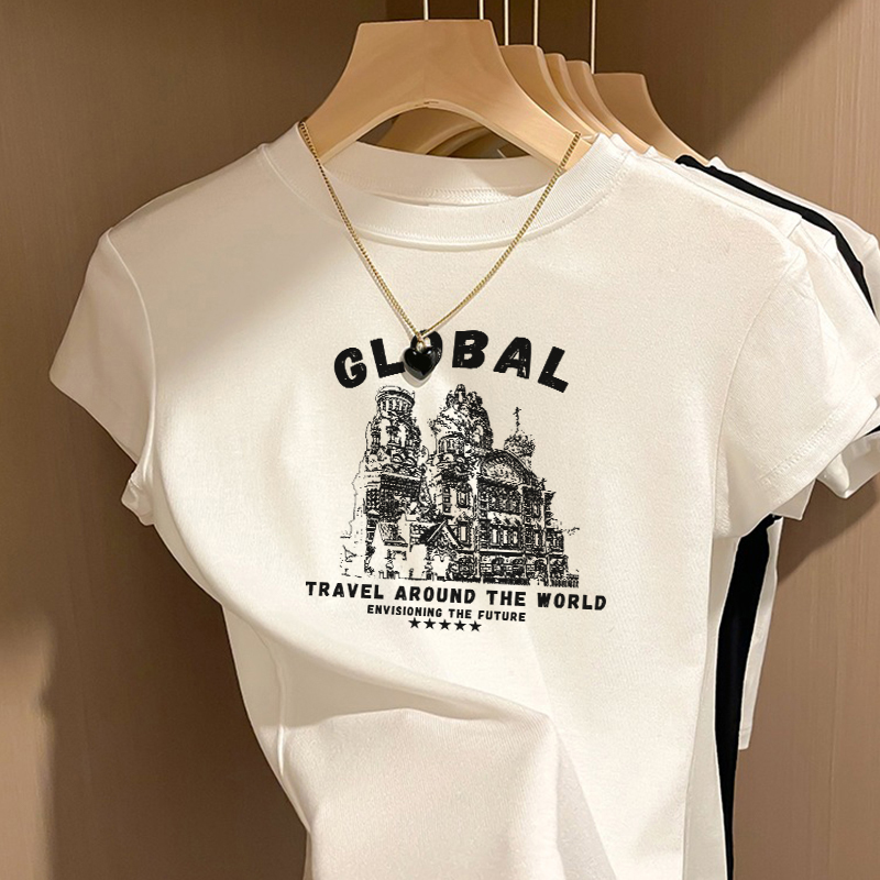 Printing European style tops summer short sleeve small shirt