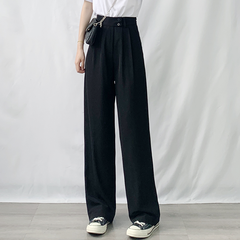 Straight wide leg pants suit pants for women