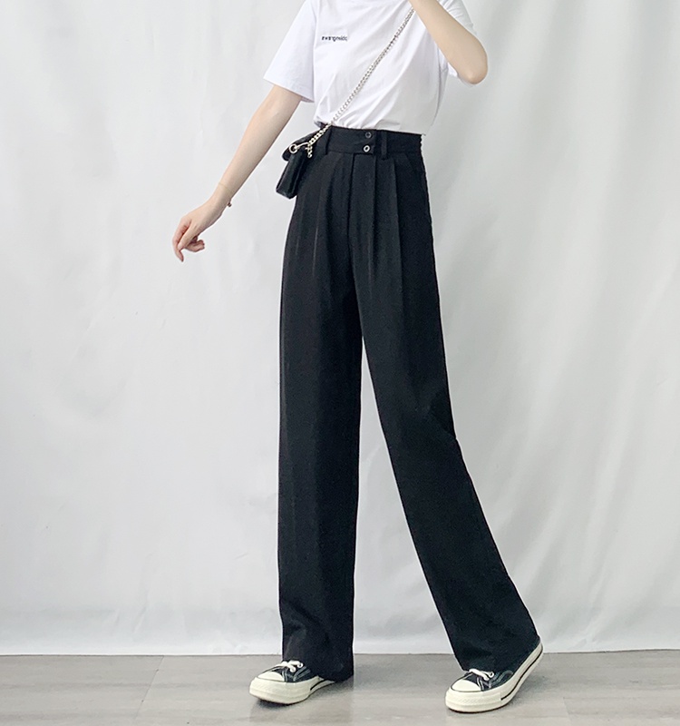 Straight wide leg pants suit pants for women