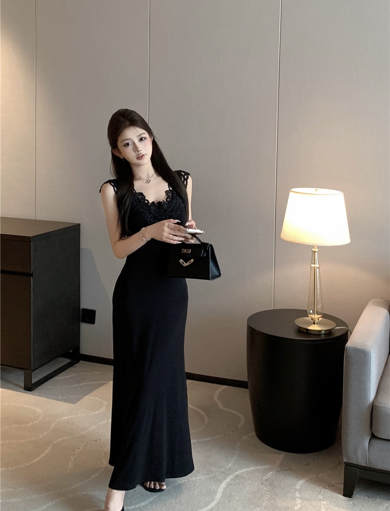 France style lace tender knitted slim elegant dress