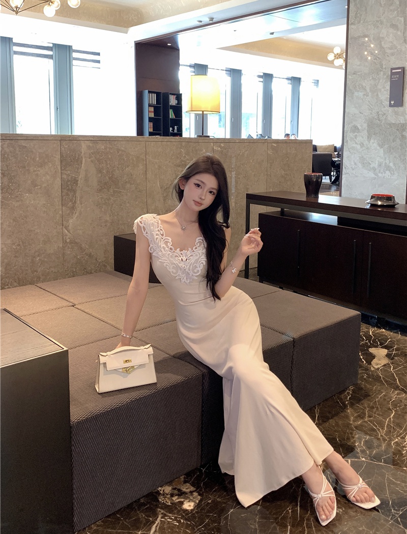 France style lace tender knitted slim elegant dress