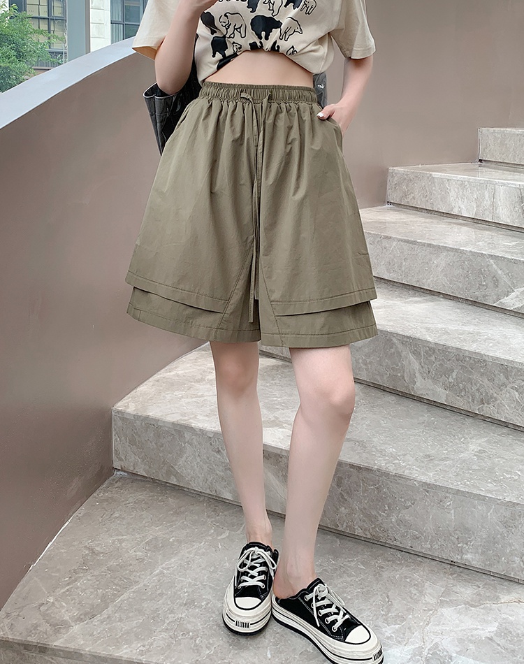 Casual wide leg pants pure five pants for women