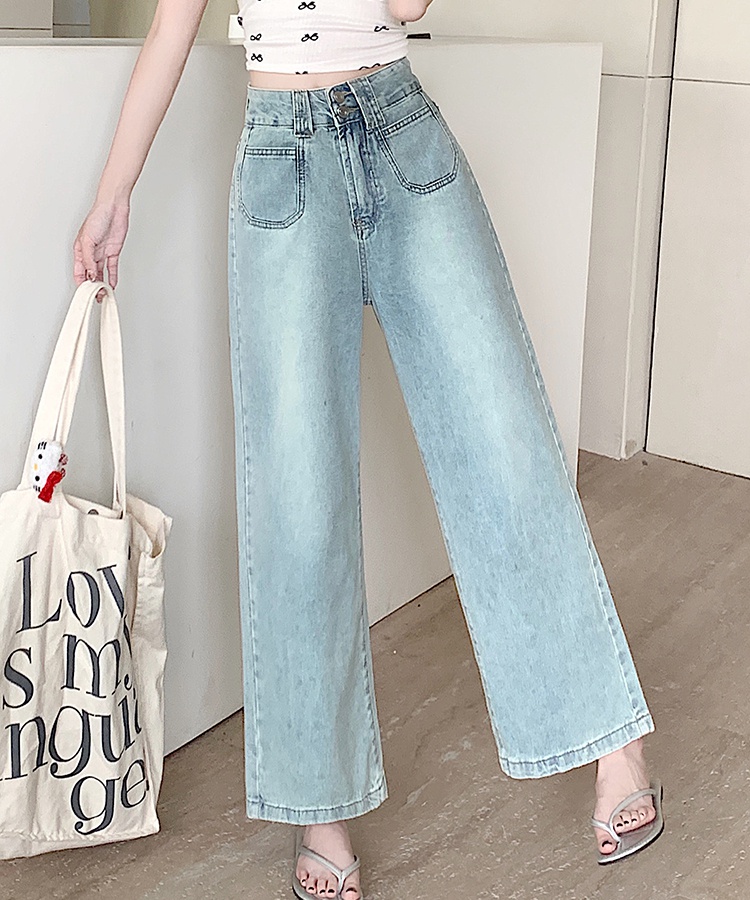 Hold abdomen high waist light color jeans for women