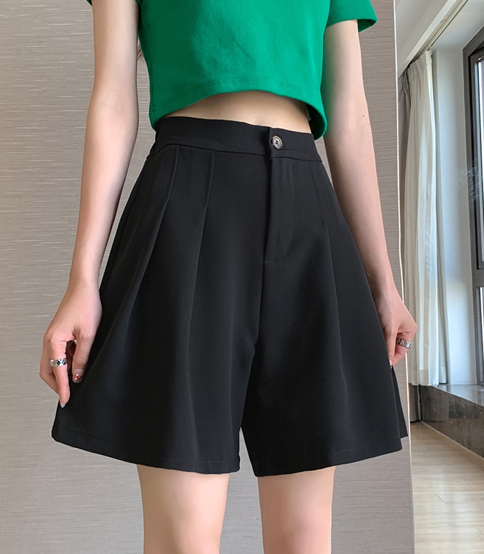 Slim summer wide leg pants straight shorts for women