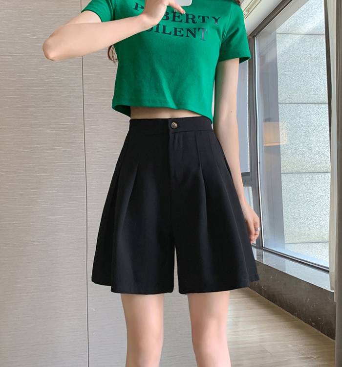 Slim summer wide leg pants straight shorts for women