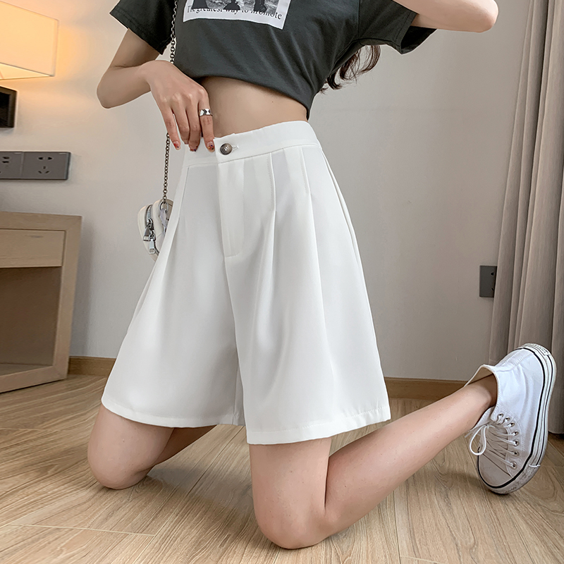 Slim summer wide leg pants straight shorts for women