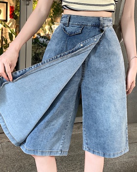 Thin Pseudo-two seven tenths jeans summer slim fat culottes