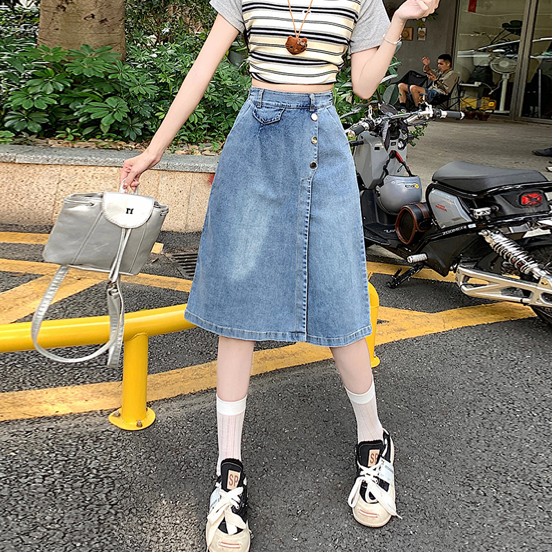 Thin Pseudo-two seven tenths jeans summer slim fat culottes