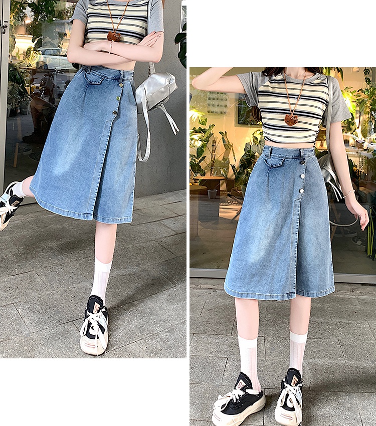 Thin Pseudo-two seven tenths jeans summer slim fat culottes