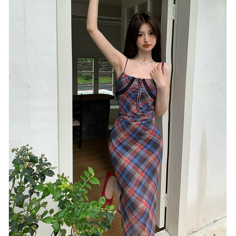 Spicegirl gauze strap dress enticement summer long dress