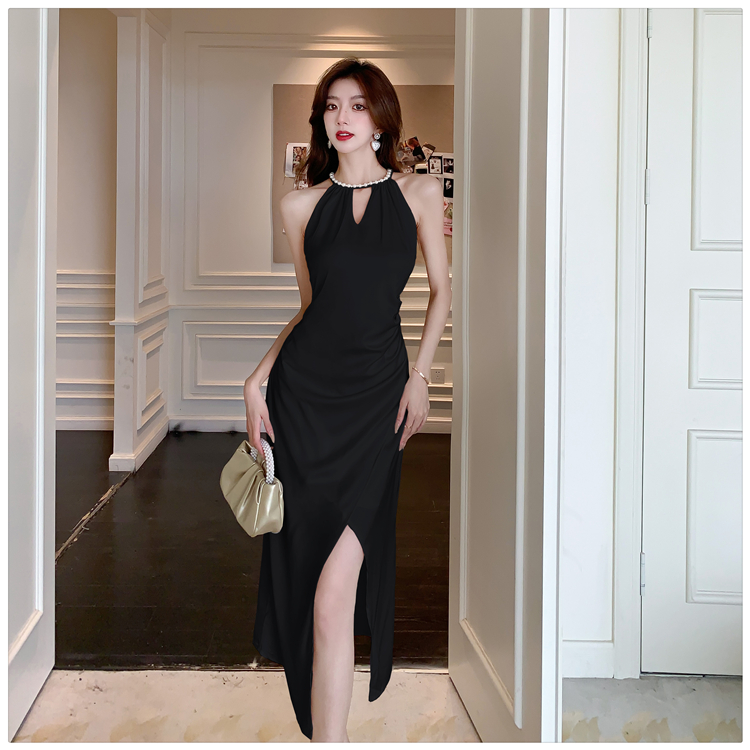 Summer split long dress temperament sling dress for women