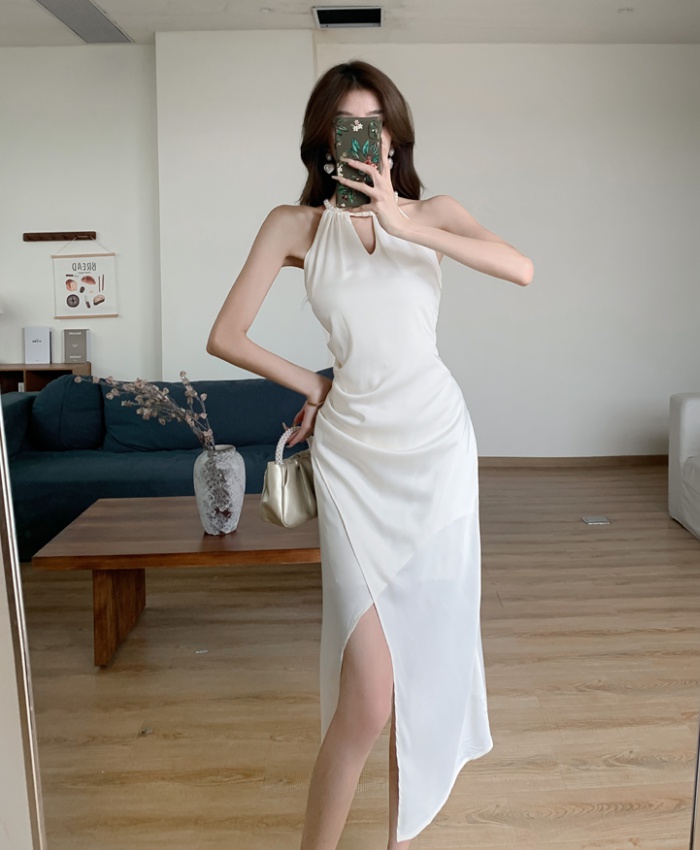 Summer split long dress temperament sling dress for women