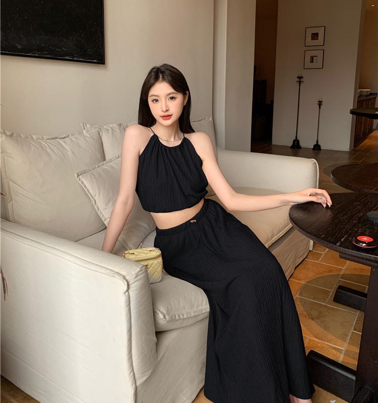 Strapless summer long skirt 2pcs set for women