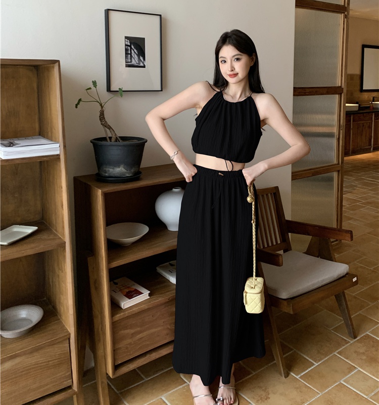 Strapless summer long skirt 2pcs set for women