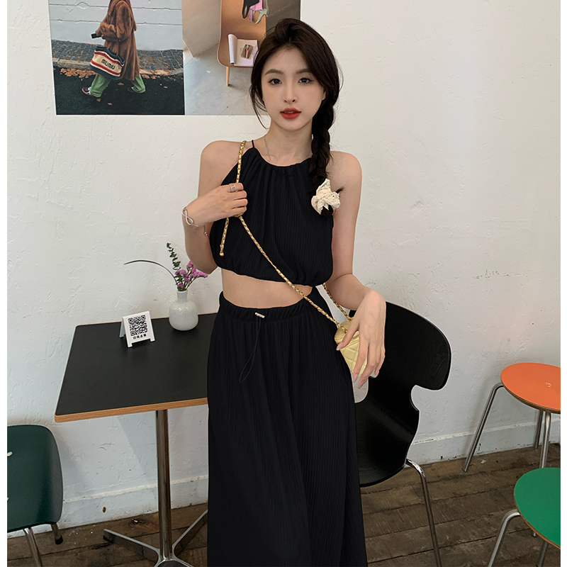 Strapless summer long skirt 2pcs set for women