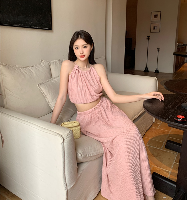 Strapless summer long skirt 2pcs set for women