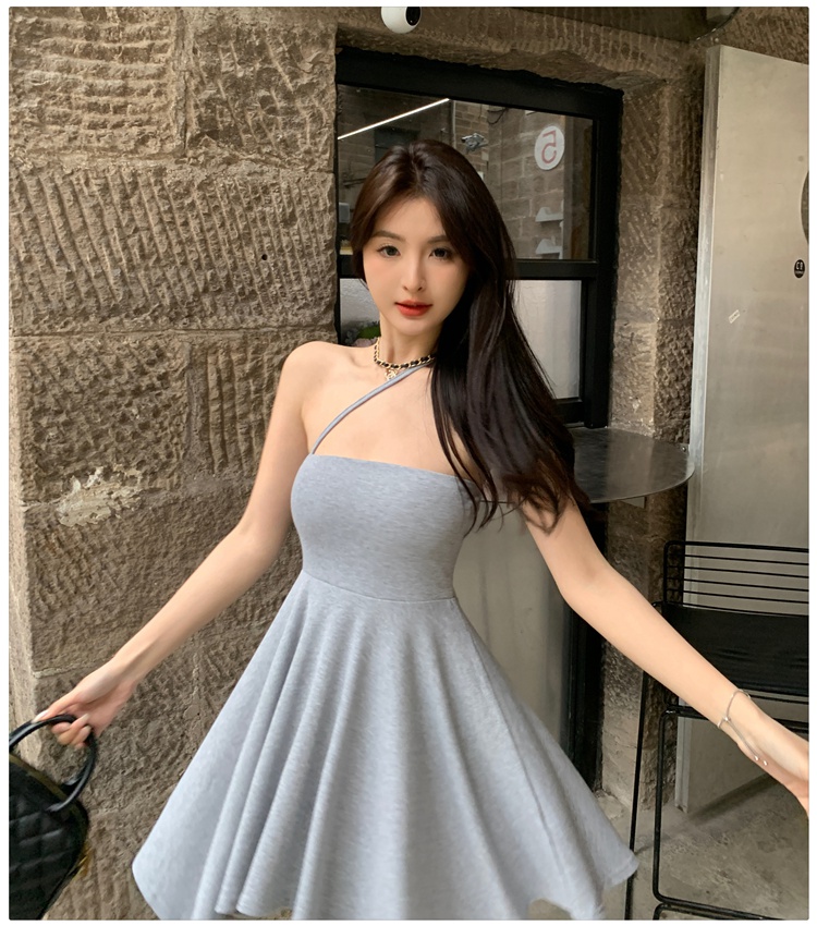 Pinched waist sexy fashion irregular dress