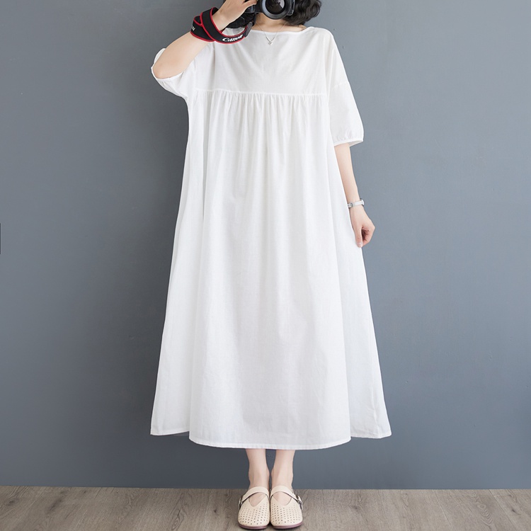 White seaside long dress art temperament dress for women