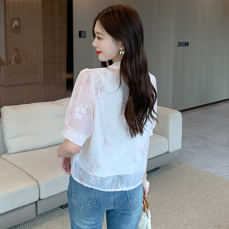 Short sleeve Chinese style shirt summer printing tops