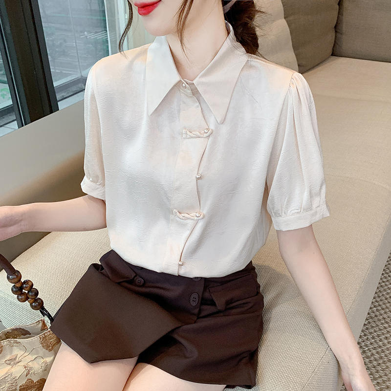 Summer irregular shirt short sleeve tops