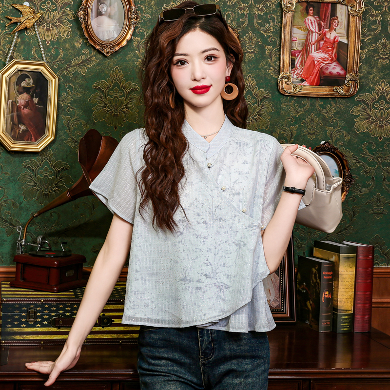 Retro Han clothing tops Chinese style shirt