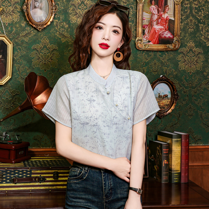 Retro Han clothing tops Chinese style shirt