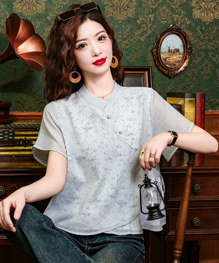 Retro Han clothing tops Chinese style shirt