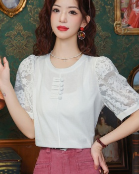 Lace large yard tops Casual T-shirt for women