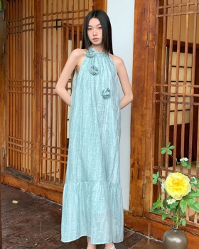 Blue dress sleeveless dress for women