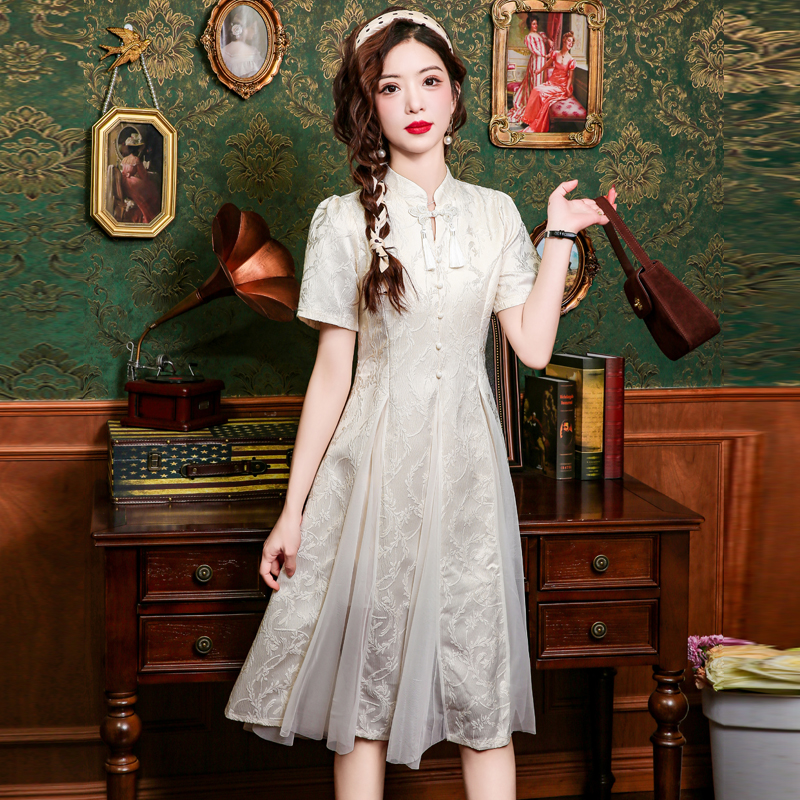 Temperament summer dress gauze cheongsam for women