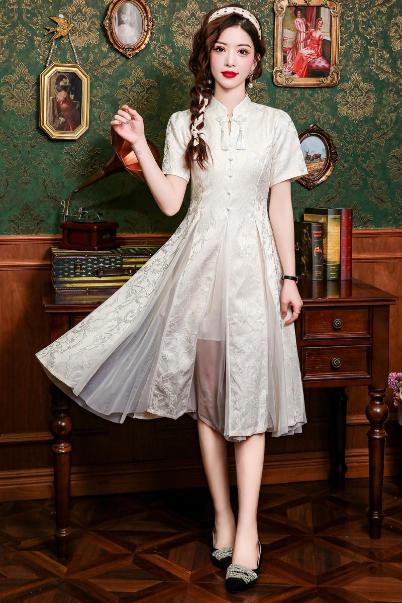 Temperament summer dress gauze cheongsam for women