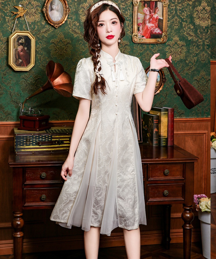 Temperament summer dress gauze cheongsam for women