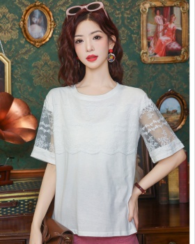 Slim show young Casual tops hollow Western style T-shirt