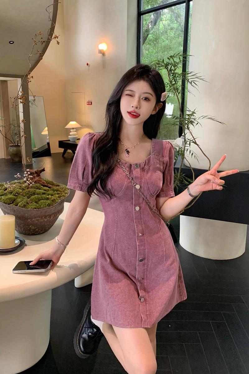 Puff sleeve large yard summer dress for women